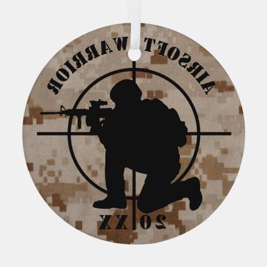 Custom Airsoft Team Christmas Ornament Aus Glas (Rückseite)