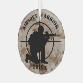 Custom Airsoft Team Christmas Ornament Aus Glas (Vorderseite links)