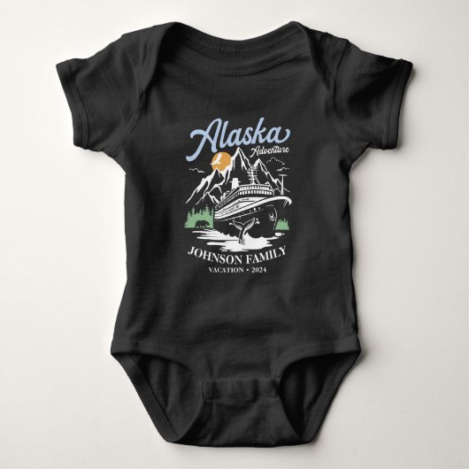 Custom Alaska Cruise Family Friends Group Matching Baby Strampler (Vorderseite)