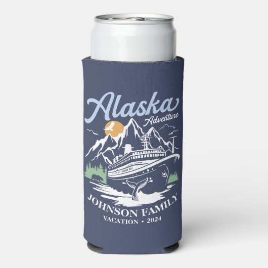 Custom Alaska Cruise Family Friends Group Matching Selters Dosenkühler (Seltzer Rückseite)
