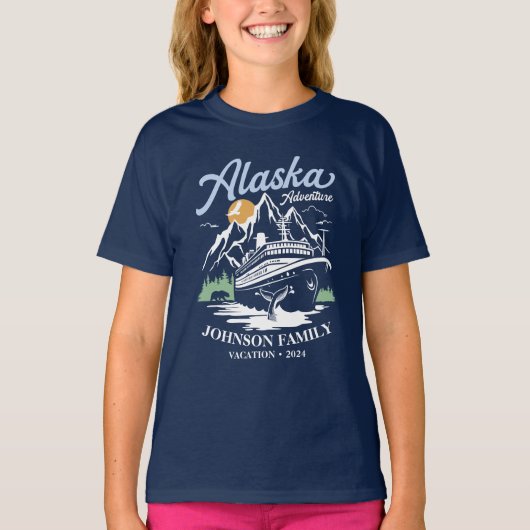 Custom Alaska Cruise Family Friends Group Matching T-Shirt (Vorderseite)