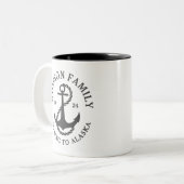 Custom Alaska Family Schifffahrt Wildbeobachtung Zweifarbige Tasse (Vorderseite Links)