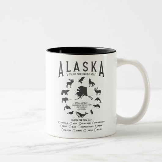 Custom Alaska Family Schifffahrt Wildbeobachtung Zweifarbige Tasse (Rechts)