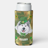 Custom Alaskan Malamute Gold St Patricks Day Selters Dosenkühler (Seltzer Rückseite)