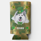 Custom Alaskan Malamute Gold St Patricks Day Selters Dosenkühler (Rückseite)