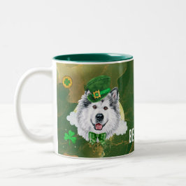 Custom Alaskan Malamute Gold St Patricks Day Zweifarbige Tasse