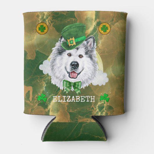 Custom Alaskan Malamute Gold St Patricks Dosenkühler (Vorderseite)