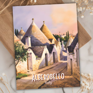 Custom Alberobello Trulli House Watercolor Travel Postkarte