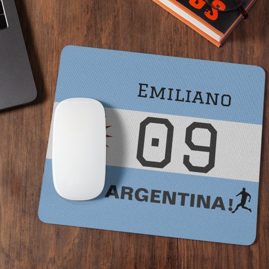 Custom Albiceleste Sun Flag Athlete Graphic Mousepad