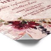 Custom Alice im Wunderland Elegantes Hochzeitssymb Poster (Ecke)