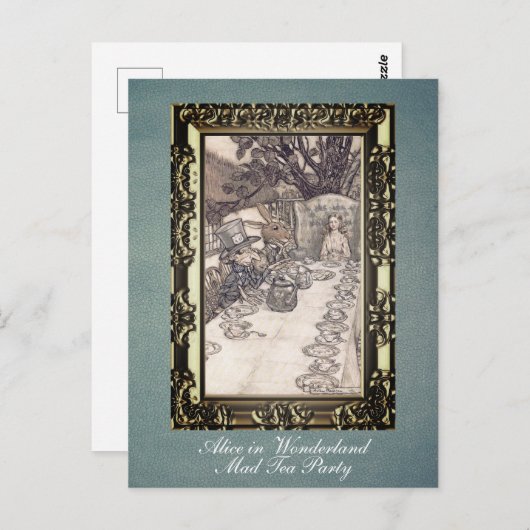Custom Alice im Wunderland Mad Tea Party Rackham Postkarte (Vorne/Hinten)