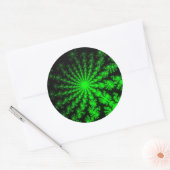 Custom Alien Fraktal Burst Large Round Stickers (Umschlag)