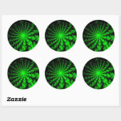 Custom Alien Fraktal Burst Large Round Stickers (Blatt)