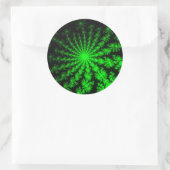 Custom Alien Fraktal Burst Large Round Stickers (Tasche)