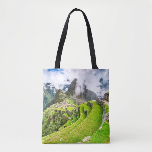 Custom All-Over-Print Tote Bag Machu Picchu, Cusco Tasche (Vorderseite)