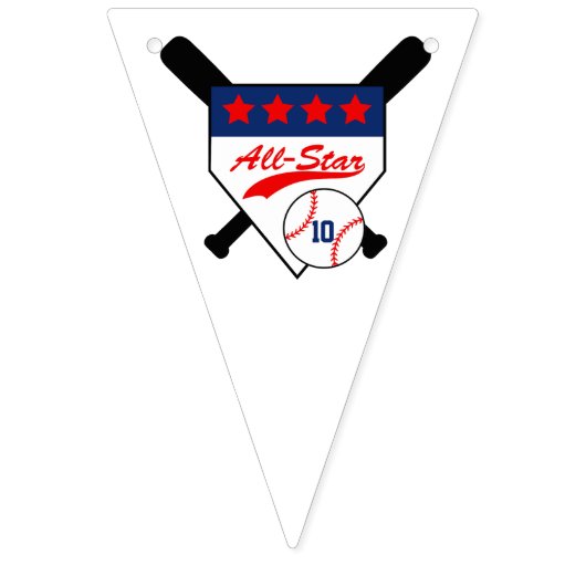 Custom All-Star Baseball Geburtstag Wimpelkette (Erste Fahne)