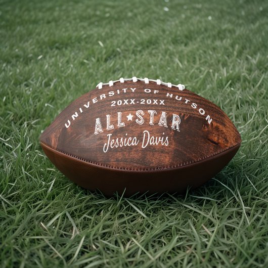 Custom All-Star Player Collage Fotos Woodgrain Football