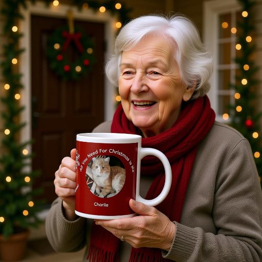 Custom All You Need Cat Photo Specialty Mug Jumbo-Tasse