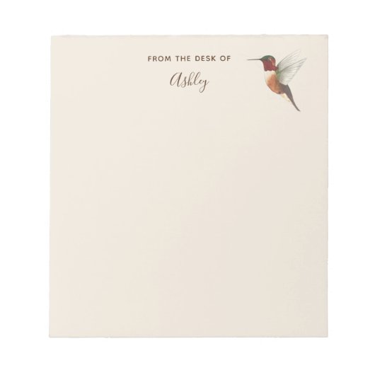 Custom Allen's Hummingbird Notepad Notizblock (Vorderseite)