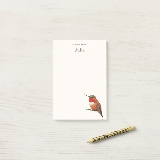 Custom Allen's Hummingbird Notes Post-it Klebezettel (Auf Schreibtisch)