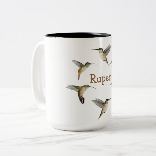 Custom Allen's Hummingbirds Two-Tone-Kaffee-Tasse Zweifarbige Tasse (Vorderseite Links)