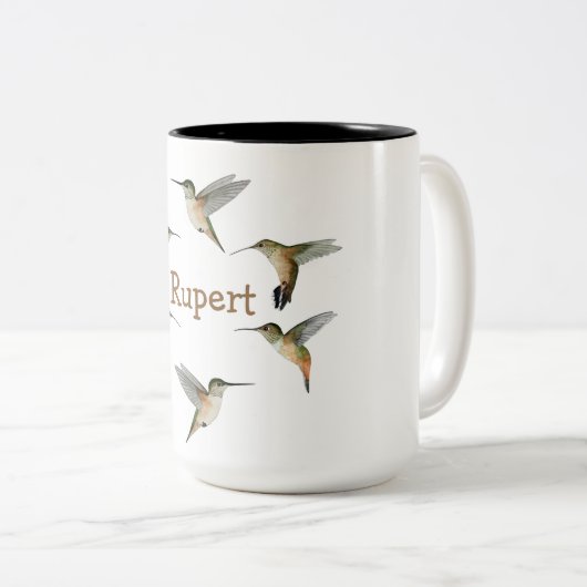 Custom Allen's Hummingbirds Two-Tone-Kaffee-Tasse Zweifarbige Tasse (VorderseiteRechts)
