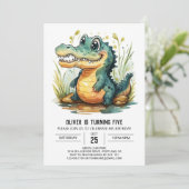 Custom Alligator Crocodile Geburtstag Einladung (Stehend Vorderseite)