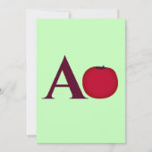 Custom Alphabet Letter A Apple Einladung (Vorderseite)
