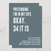 CUSTOM, ALS MÖCHTE ICH IN MEINEM 20ER FUNNY GEBURT EINLADUNG (Vorne/Hinten)