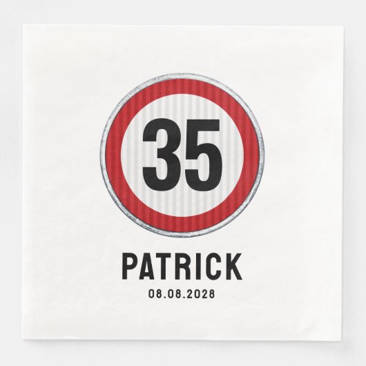 CUSTOM Altersbegrenzungszeichen Geburtstagsparty Serviette (Vorderseite)