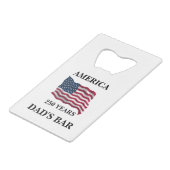 Custom America 250 Years Flag Geldbeutel Flaschenöffner (Vorderseite Schrägansicht)