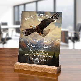 Custom American Bald Eagle Corporate Award Plaque Acrylschild
