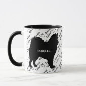 CUSTOM American Eskimo Dog Silhouette Tasse (Links)
