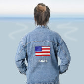 Custom American Flag Denim Jacket Jeansjacke
