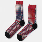 Custom American Flag Red Blue Checkered Socken (Linkes Detail)