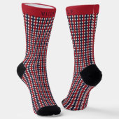 Custom American Flag Red Blue Checkered Socken (Gewinkelt)