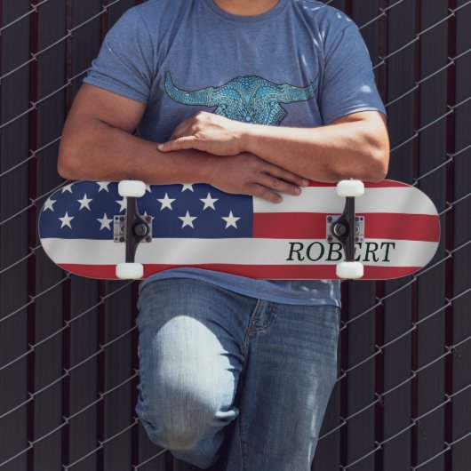 Custom American Flag USA 4. Juli Personalisiert Skateboard (Außenbereich 3)
