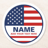 Custom American Flag Wahlkampagne Runder Pappuntersetzer (Vorderseite)