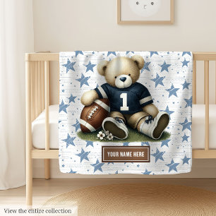 Custom American Football Blanket for Baby Boys Fleecedecke