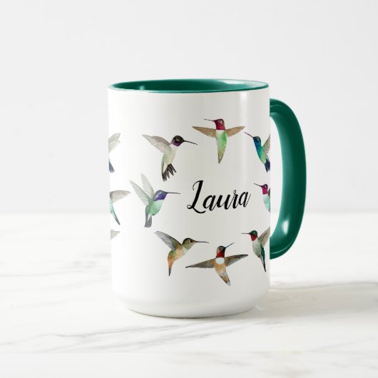 Custom American Hummingbirds Two-Tone-Kaffee-Tasse Tasse (VorderseiteRechts)