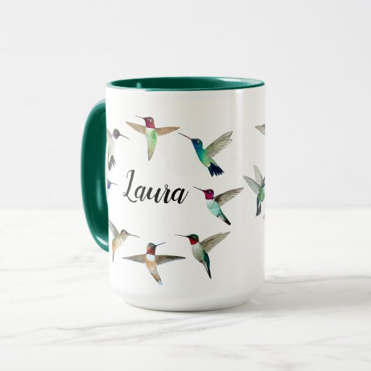 Custom American Hummingbirds Two-Tone-Kaffee-Tasse Tasse (Vorderseite Links)