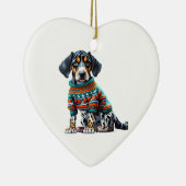 Custom American Leopard Hound in Christmas Sweater Keramik Ornament (Rechts)