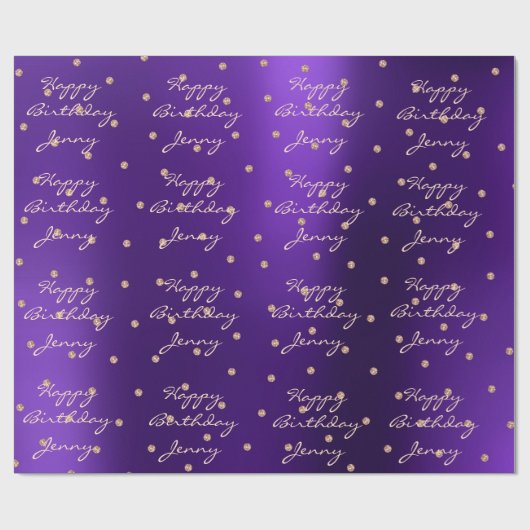 Custom Amethyst Lila Rose Gold Cystal Swarovski Geschenkpapier (Flach)