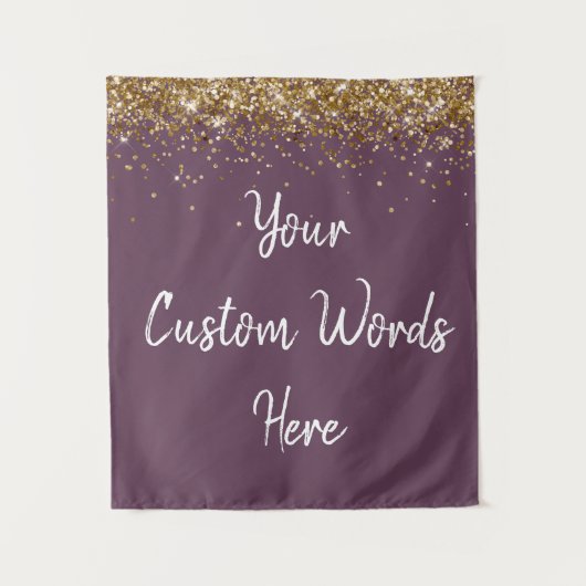 Custom Amethyst & White Personalized Photo Booth Wandteppich (Vorderseite)