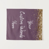 Custom Amethyst & White Personalized Photo Booth Wandteppich (Vorderseite (Horizontal))