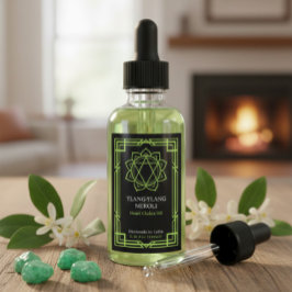 Custom Anahata Heart Chakra Essential Oil Label Weinetikett