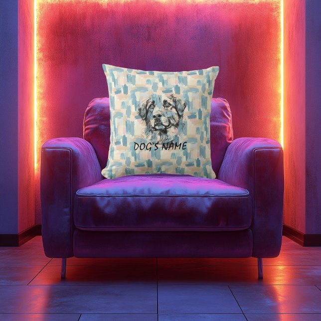 Custom Anatolian Shepherd Portrait Abstrakt Back Kissen (Von Creator hochgeladen)