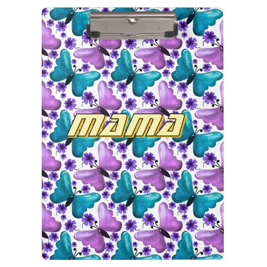 Custom and personalized butterfly floral  klemmbrett (Vorderseite)