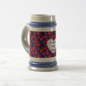 Custom and personalized Cute Cherry Butterfly  Bierglas (Vorderseite Links)