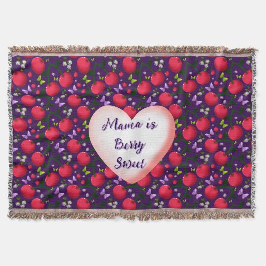 Custom and personalized Cute Cherry Butterfly  Decke (Vorderseite)